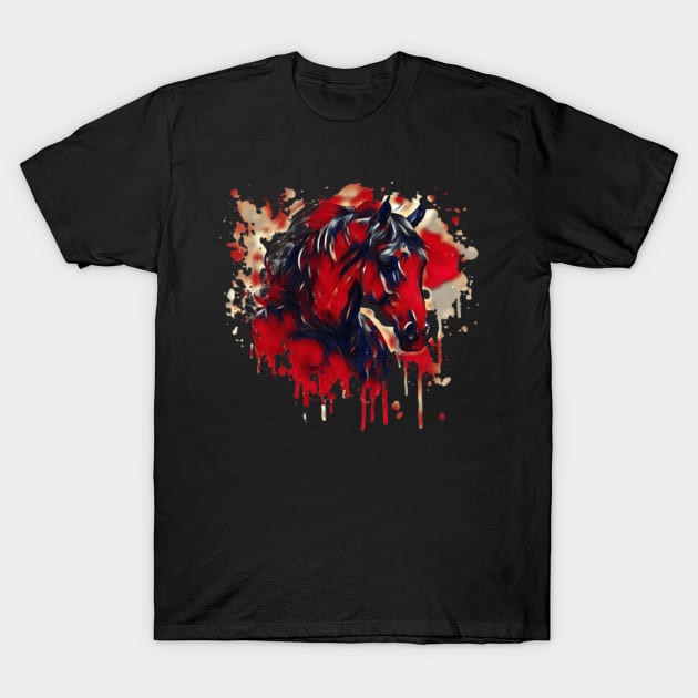 Red horse of war T-Shirt by BostonBulldog